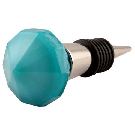 Turquoise Glass Top Wine Stopper